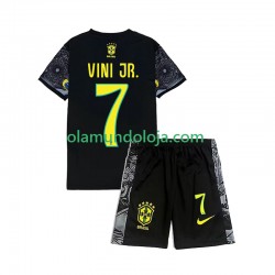 Brasil Vinicius Junior 7 Cheist the Redeemer Football Shirts Criança Equipamento Primeiro 2024 Manga Curta
